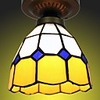 40W The Mediterranean-style Blue Yellow and White Grid Pattern Ceiling Lights - 1 Lights