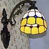 40W The Mediterranean-style Blue Yellow and White Grid Pattern Wall Lamps - 1 Lights