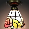 40W Tiffany beautiful roses grid pattern Ceiling Lights - 1 Lights