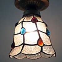 40W Tiffany Grid Transparent With Gems Ceiling Lights - 1 Light