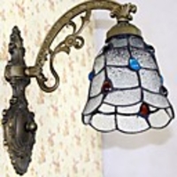 40W Tiffany Grid Transparent With Gems Wall Lamps - 1 Lights