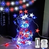 4th of July Star String Light 10ft 40 LEDs USA American Stars Patriotic Red Blue White String Light Battery Powered Independence Day Decor for Memorial Presidents Day Lightinthebox