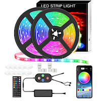 5050 Led Strip Lights 10M Smart RGB Led Light Strip Music Sync 300LEDs Color Changing Light Strips Bluetooth APP Control with Remote for Bedroom Room TV Party Bedroom Room TV Backlight PC Desk Kitchen Lightinthebox
