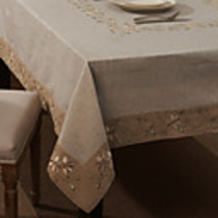 59"X104" Modern Style Linen and Cotton Floral Table Cloth