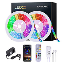 5M 10M 15M 20M LED Strip Lights RGB Waterproof LED Light Strip Music Sync LED 2835 SMD Color Changing LED Strip Light and 24 Keys Remote Bluetooth Controller for Bedroom Home TV Back Lights Lightinthebox