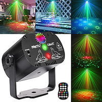 60 Patterns RGB Stage Lights Voice Control Music Led Disco Light Party Show Laser Projector Lights Effect Lamp with Controller(Rechargeable) Lightinthebox