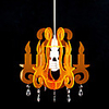 60W Artistic Acrylic Pendant Light with 1 Light in Orange