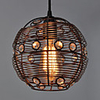 60W Artistic Pendant Light with Metal Globe Cage Style Shade