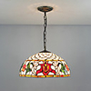 60W Artistic Retro Pendant Light Patterned With Red Flowers
