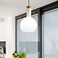 60W Chic Pendant Light with Glass Shade in Flask Design (E27/E26)