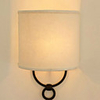 60W Classical Wall Light with Fabric Shade Painted Metal Frame