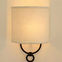 60W Classical Wall Light with Fabric Shade Painted Metal Frame