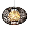 60W Comtemporary Wood Pendant Light Round Design