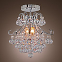 60W Contemporary Flush Mount Light in Crystal Feature(E14/E12)