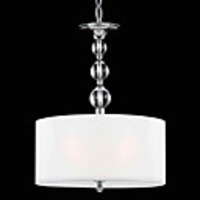 60W Contemporary Pendant Light with 3 Lights and Acrylic-Fabric Shade