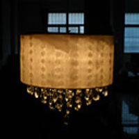 60W Contemporary Pendant Light with 3 Lights and Hollow-Pattern Drum Shade