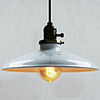 60W Contemporary Pendant Light with White Metal Plate Shade in Countryside Style