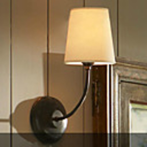 60W Contemporary Wall Light with Fabric Shade and Metal Bracket