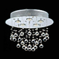 60W Crystal Beaded Modern Flush Mount with 5 Lights in GU10 Base