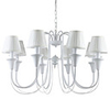 60W E14 8-light Iron Chandelier with White Fabric Shades