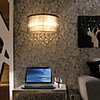 60W E27 Iron Wall Light with Fabric Shade