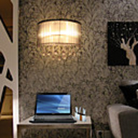 60W E27 Iron Wall Light with Fabric Shade
