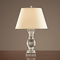 60W E27 Table Lamp with White Shade and Crystal Lamp Carrier