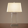 60W E27 Table Lamp with White Shade and Rectangler Crystal Lamp Carrier