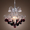 60W E27 Wine Red Chandelier in Crystal Ball Feature