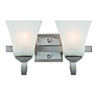 60W Electroplated Iron and Glass Wall Lamp with 2 Lights