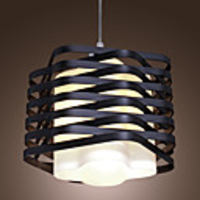 60W Flush Mount in Black Plait Lampshade