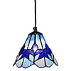 60W Glass Tiffany Pendant Light with 1 Light Purple Flower Pattern