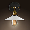 60W Minimalist Rustic Wall Light with White Metal Shade (E27/E26 Base)