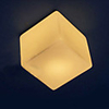 60W Modern Artistic Flush Mount with Geometric Feature Cubic Shade