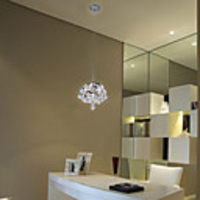 60W Modern Crystal Pendant with 3 Lights in Spiraled Metal Style