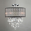 60W Modern Drum Ceiling Light with 4 Lights and Crystal Beads