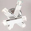 60W Modern Flush Mount with 3 Metal Bar Piled Up Stylish Design 6 Lights