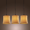 60W Modern Pendant Light with 3 Lights and Fabric Drum Shade