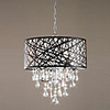 60W Modern Pendant Light with 4 Lights and Black Metal Drum Shade