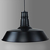 60W Modern Pendant Light with Black Metal Shade in Country Style
