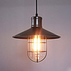 60W Modern Pendant Light with Metal Frame and Shade in Old Factory Style