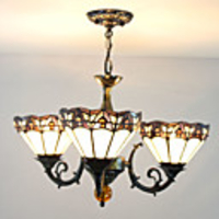 60W Modern Tiffany Style Chandelier with 3 Lights