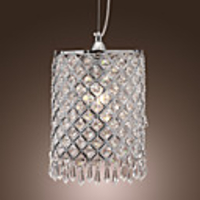 60W Pendant Lights with Crystal Drops in Round