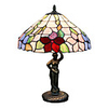 60W Pretty Vintage Table Lamp Patterned With Fresh Flower -Goddess Body Pole
