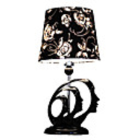 60W Resin Table Light with Black/White Shade
