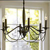 60W Retro Chandelier with 6 Lights in Candle Feature