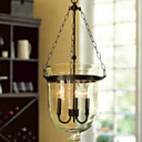 60W Retro Pendant Light with 3 Lights and Glass Shade in Candle Feature