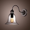 60W Retro Wall Light with Floral Glass Shade and Metal Bracket