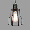 60W Stylish Pendant Light with Metal Frame and Shade in Countryside Design