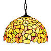 60W Tiffany Glass Pendent Light with Blossoms Pattern